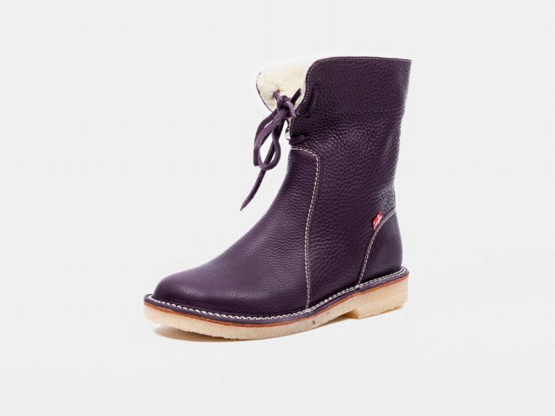 Men's Duckfeet Arhus Boots Dark Purple | XPY36EO