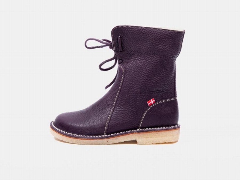 Men\'s Duckfeet Arhus Boots Dark Purple | XPY36EO