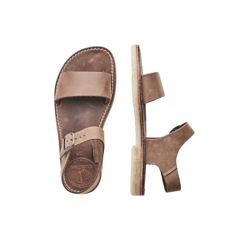 Men's Duckfeet Lokken Sandals Dark Brown | OXG113IK