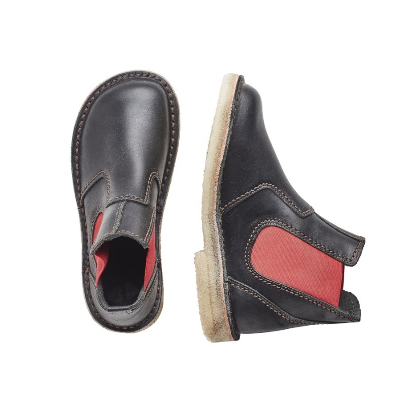 Men's Duckfeet Roskilde Boots Black Red | LDA6011TC