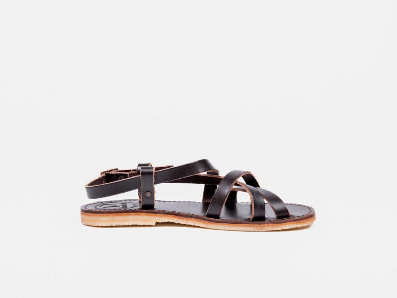 Women's Duckfeet Bornholm Sandals Black Brown | OAY499ZE