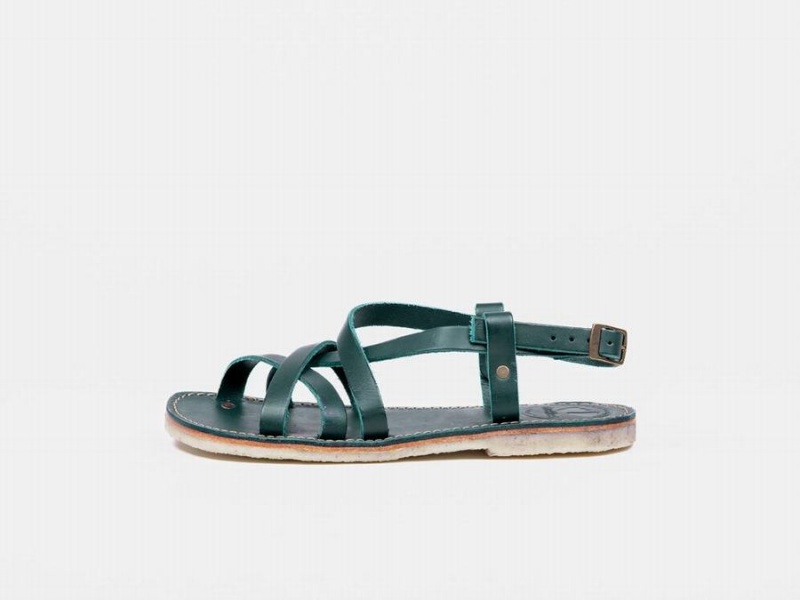 Women\'s Duckfeet Bornholm Sandals Turquoise Green | QJD2514NG