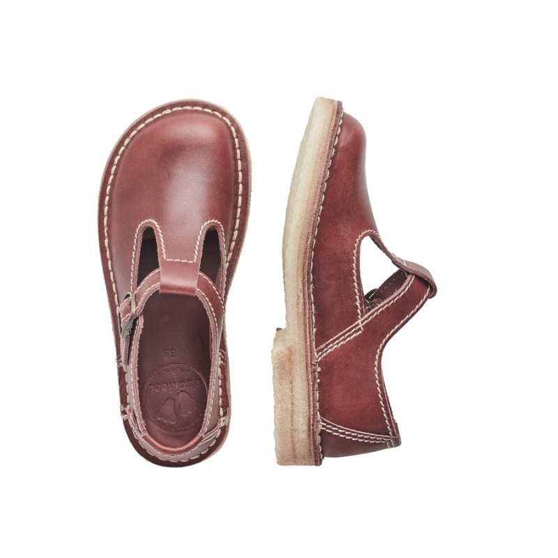 Women's Duckfeet Lolland Mary Jane Shoes Red Brown | NWV9032JT