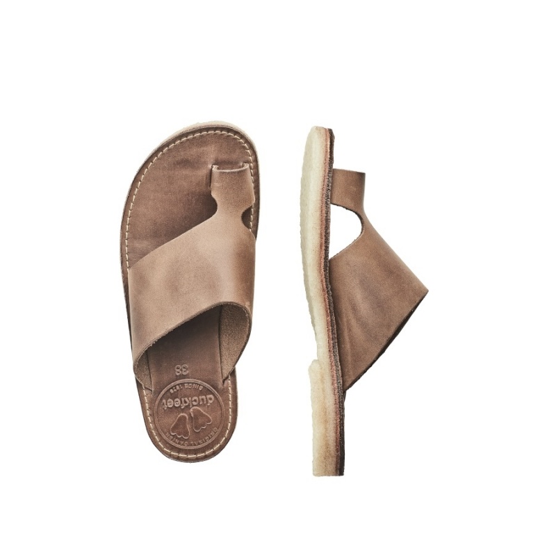 Women's Duckfeet Mando Sandals Dark Brown | DYL6156LR