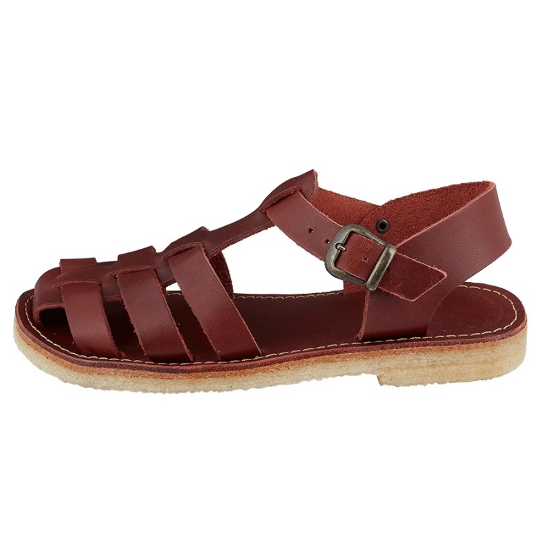 Women\'s Duckfeet Ringkobing Sandals Red Brown | JEB2412XG